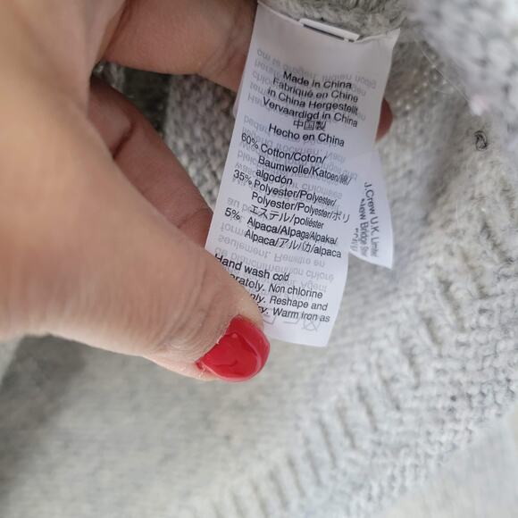 Madewell Dreamer Embroidered Keaton Light Gray Pullover Sweater Women Sz XS - Picture 4 of 7